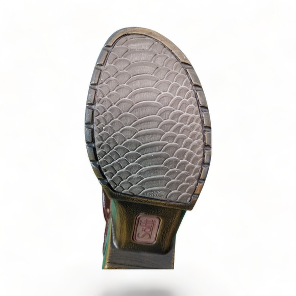 Sofft Brand Brown Leather Clogs Brass Studs Slip Resistant Soles Women's Size 9 - Picture 12 of 15